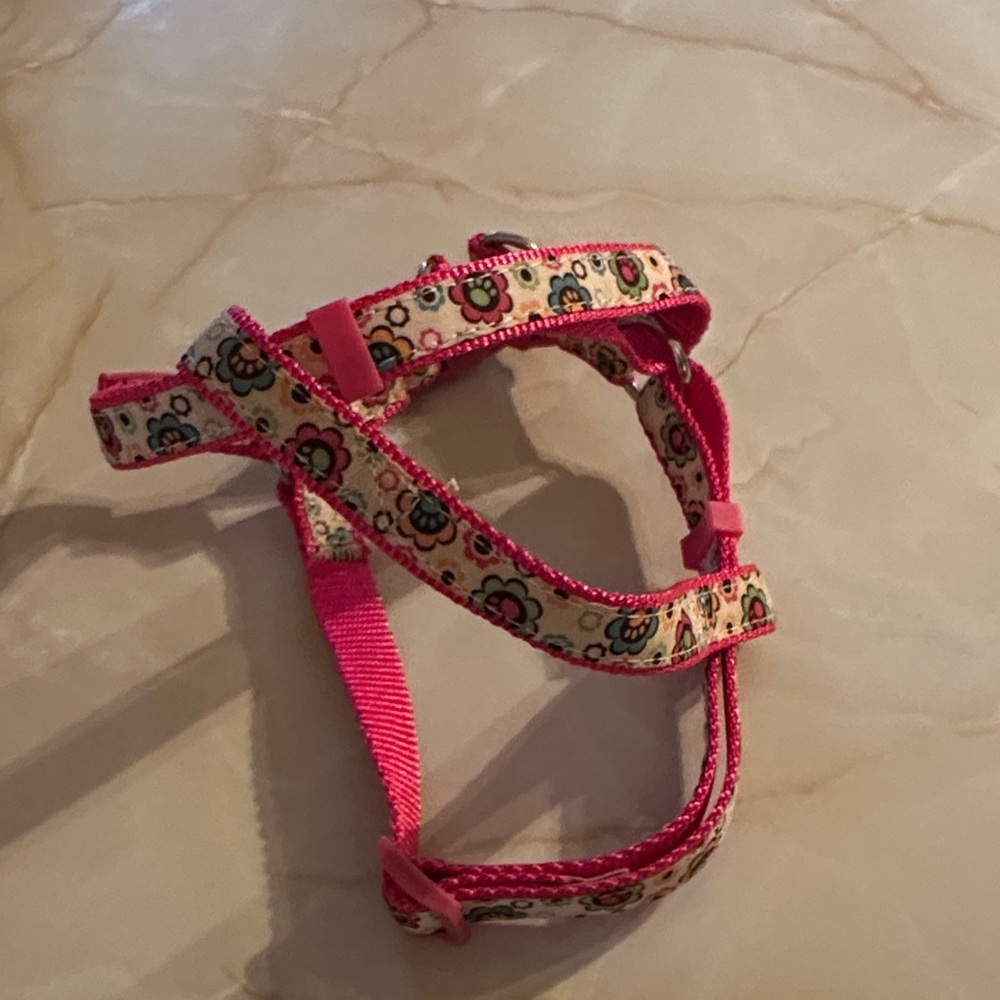 Floral Pink Small Dog or Cat Harness